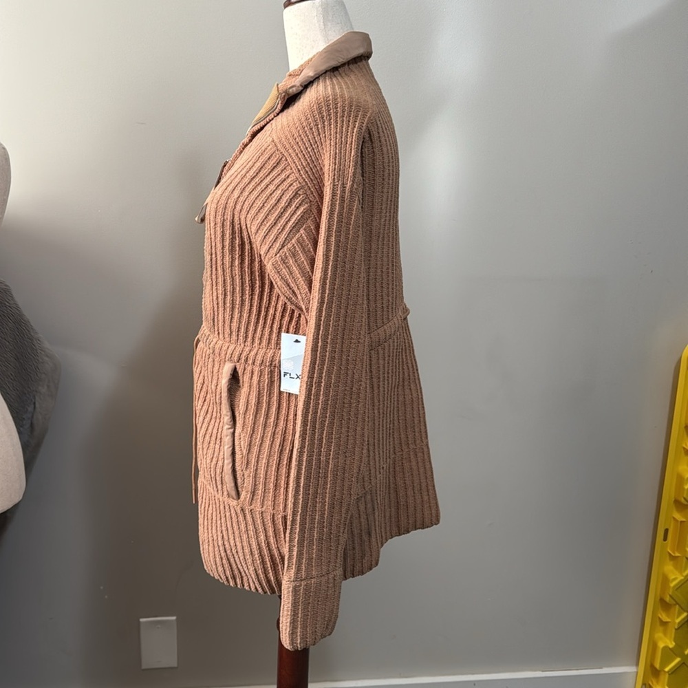 FLX Women's Commuter Sweater Jacket Size XS In Elden Beige - Picture 5 of 15